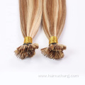 European Flat Keratin Tip Hair Extension Fused Flat Human Hair Extensions Blonde #60 Hair For White Women